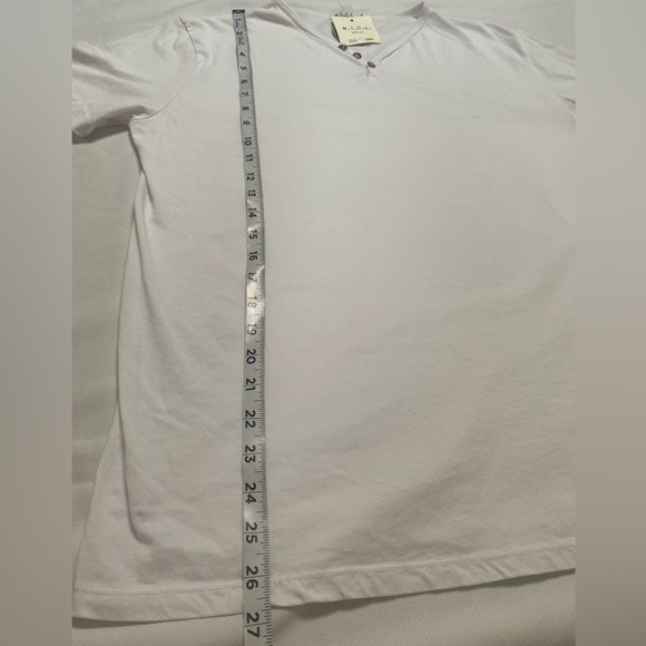 M.I.D.A Undici Men's White Short Sleeve Henley Organic Cotton T-Shirt Size L NWT - Picture 9 of 9